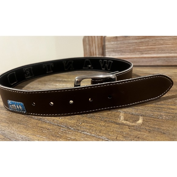 Vintage Y2K Paul Frank WANTED Belt USA Brown White  Size XS 90s - Picture 2 of 6